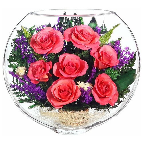Natural Flowers Розы в стекле ESRp-02 (20 см)