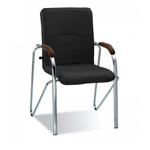 Конференц-кресло FA_SAMBA Chr к/з черный DO350/орех