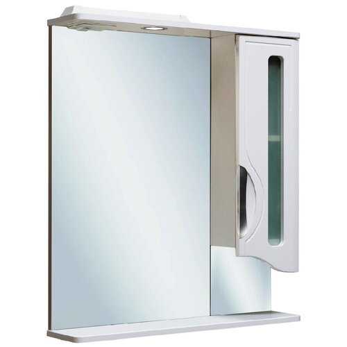 Зеркало шкаф для ванной / с подсветкой / Runo / Толедо 65 /правый / полка для ванной