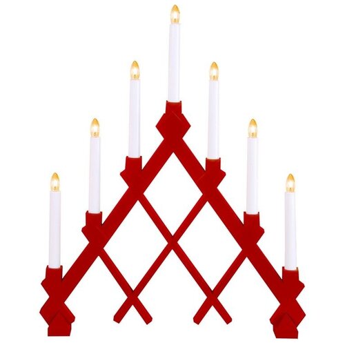 Светильник-горка рождественский RUT (красный) на 7 свечей