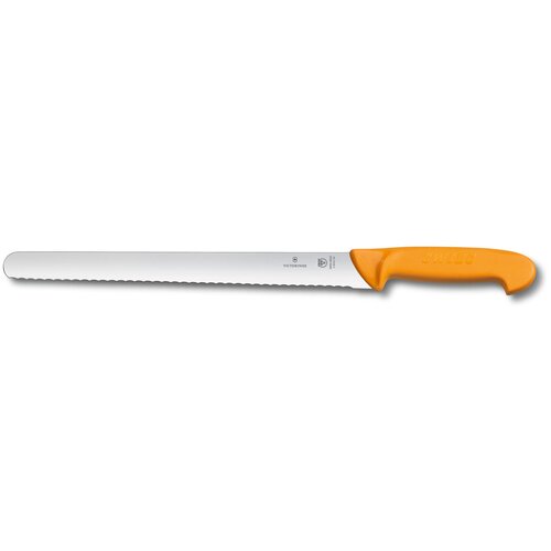 Нож Victorinox кухонный Swibo (5.8443.30) стальной универсальный лезв.300мм серрейт. заточка желтый