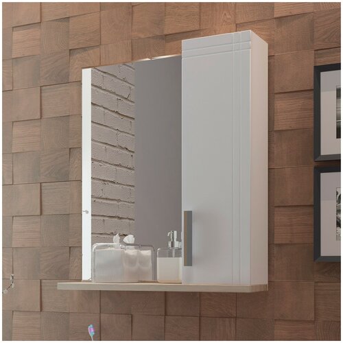 Зеркало шкаф для ванной / мебель для ванной EvaGold Lora 60 №3 открытая полка 15.5х60х70