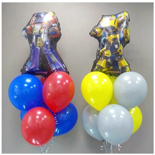 Набор шаров 14шт / Шары Трансформеры для мальчиков / Шарики гелиевые / Фонтаны из шаров