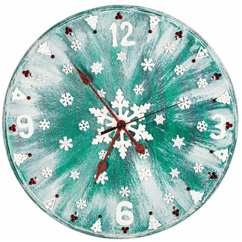 Часы настенные DARIFLY "Белые снежинки"