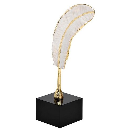 Статуэтка Белое перо с золотом на подставке Высота: 27 см Garda Decor