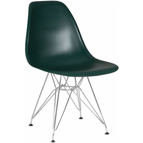 Обеденный пластиковый стул со спинкой DSR CHROME для кухни комнаты спальни гостиной