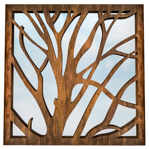 Зеркальная декоративная деревянная 3D панель "Sapling"