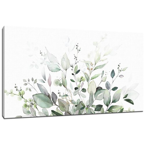 Картина Уютная стена "Легкие акварельные листья" 110х60 см