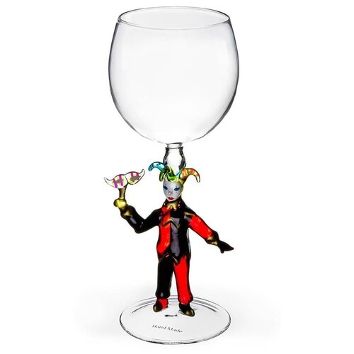 Бокал для вина из стекла ручной работы. "Джокер"