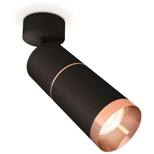 Комплект поворотного светильника Ambrella Light XM6313013 SBK/PPG черный песок/золото розовое полированное MR16 GU5.3