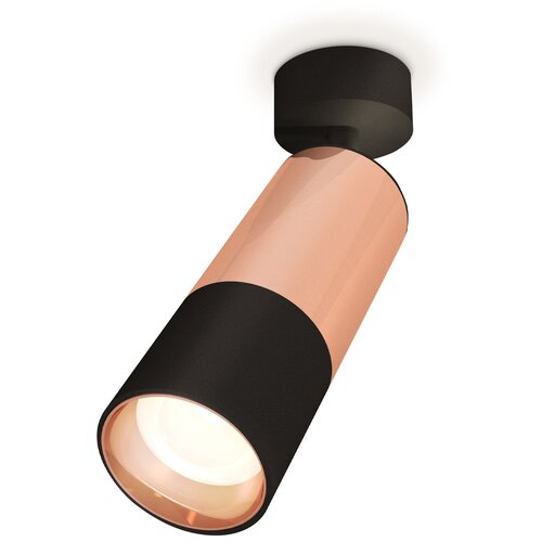 Комплект поворотного светильника Ambrella Light XM6302001 SBK/PPG черный песок/золото розовое полированное MR16 GU5.3