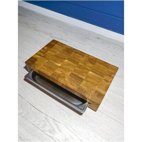 Доска разделочная деревянная торцевая с гастроёмкостью GZtrd400х230х70
