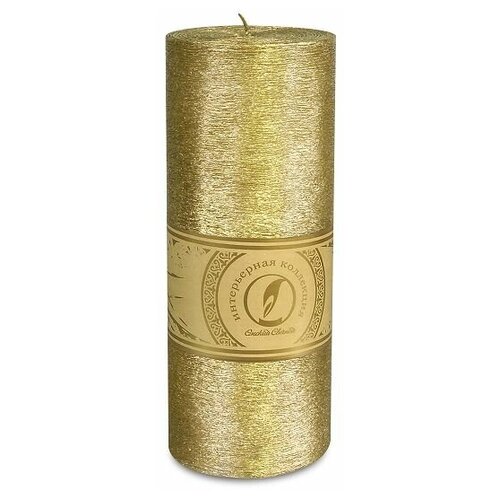 Омский Свечной Декоративная свеча Ливорно Металлик 205*80 мм золотая 172934