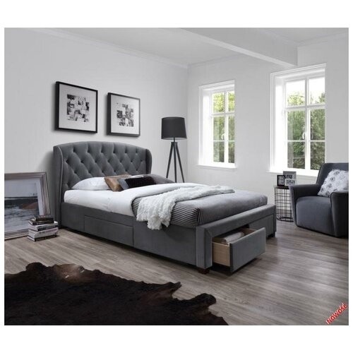 Кровать Halmar SABRINA (серый) 160/200