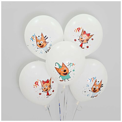 Воздушные шары с гелием Три Кота Белые 25шт