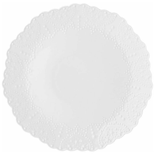 Тарелки набор 4 шт обеденные фарфоровые белые для сервировки стола LEFARD "ажур" 26 см