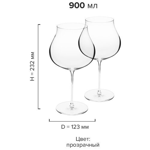 Набор из 2 бокалов для вина Линия умана; хр.стекло; 0