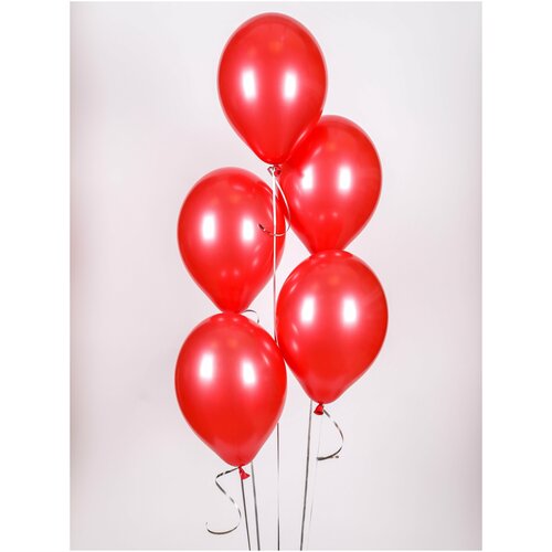 Воздушный шар с гелием металлик - Красный 25шт