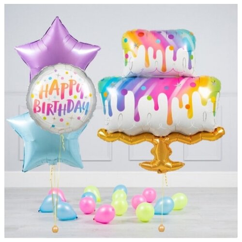 Оформление на день рождения Радужный торт №27