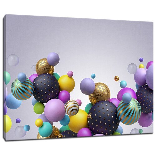 Картина Уютная стена "3D Разноцветные шары" 80х60 см