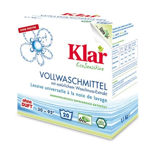 KLAR Стиральный порошок на мыльном орехе для белого и прочноокрашенного белья гипоаллергенный ЭКО