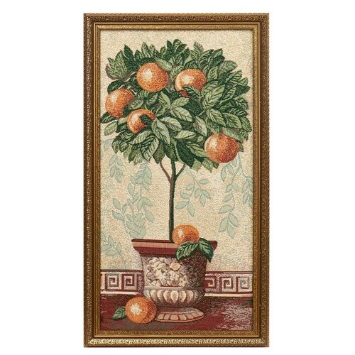 Гобеленовая картина "Мандариновое дерево" 32х62 см(39х67см)
