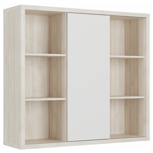 Шкаф средний со слайд-дверью Zion POINTEX (ZIO28542112) Светлый Дуб / Белый 1400*420*1280