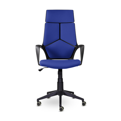 NORDEN Офисное кресло IQ черный пластик / ярко-синий ткань