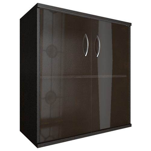 Шкаф для документов низкий широкий (2 низкие двери стекло) RIVA А.СТ-3.2 Венге цаво 770х365х828