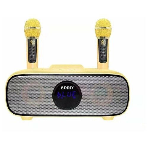 SD-316 - bluetooth колонка-караоке с беспроводными микрофонами для детей (Желтый)