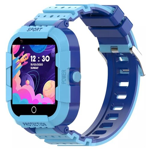 Детские 4G LTE смарт-часы с камерой и GPS-трекером WONLEX KT12 BLUE