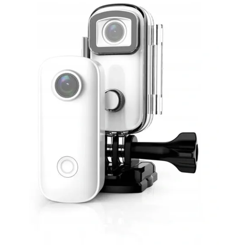 Мини экшн-камера KUPLACE / Мини экшн-камера SJCAM C100+ / Action camera SJCAM C100+ / Камера с функцией замедленного действия / Экшн камера для съемки под водой / Экшн камера с различными креплениями и водонепроницаемым боксом