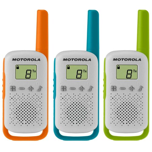 Комплект из трёх радиостанций Motorola TALKABOUT T42 TRIPLE зелёный/голубой/оранжевый