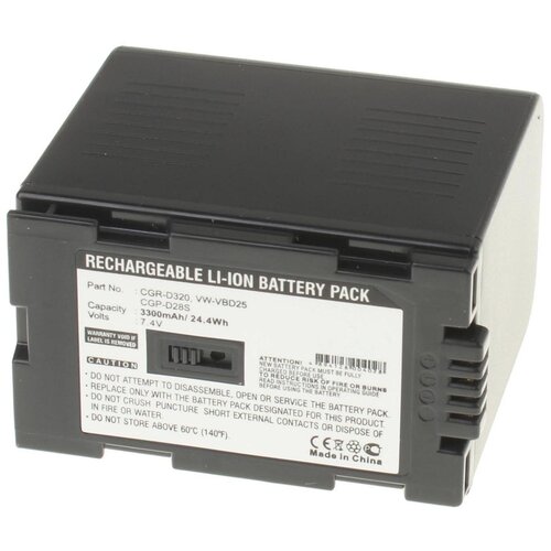 Аккумуляторная батарея iBatt 3300mAh для Panasonic CGR-D16S
