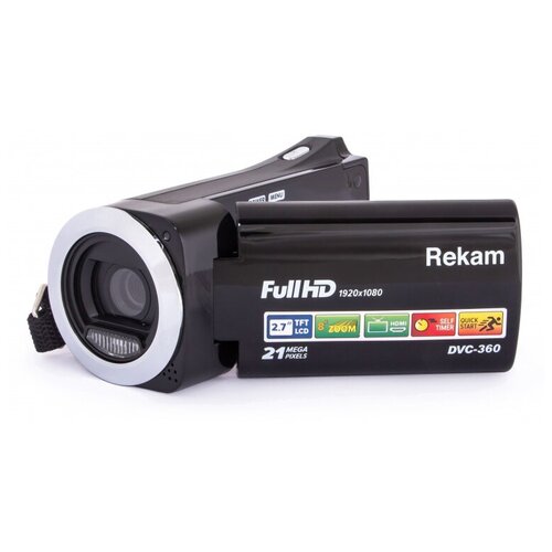Видеокамера Rekam DVC-360 черный IS el 3" 1080p SDHC+MMC Flash/Flash