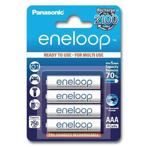 Аккумулятор Panasonic Eneloop AAA 800 mAh (уп 4 шт) .