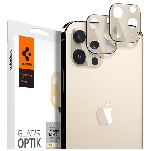 Защитное стекло для камеры SPIGEN для iPhone 12 Pro - Optik Lens Protector - Золотой - 2 шт - AGL02458
