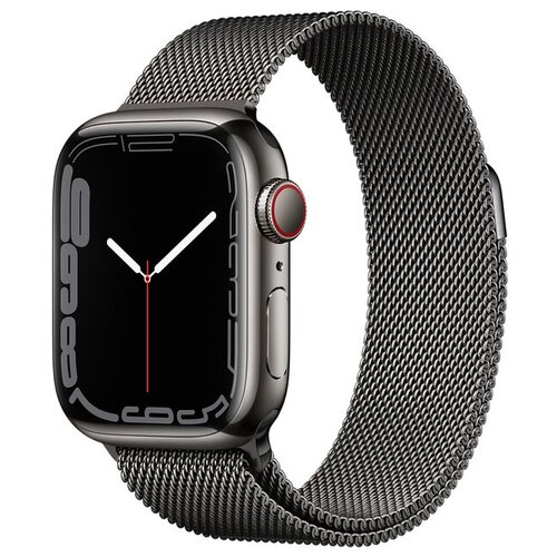 Умные часы Apple Watch Series 7 GPS + Cellular MKL33FD/A 41мм Graphite Stainless Steel Case with Graphite Stainless Steel Milanese Loop