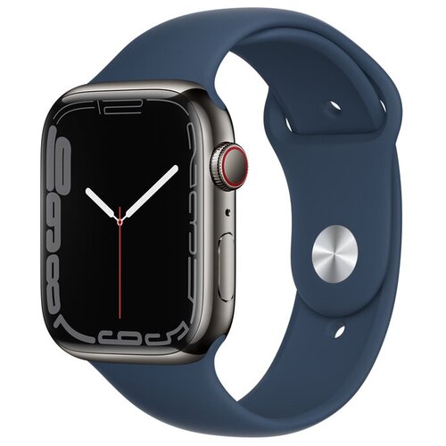 Умные часы Apple Watch Series 7 GPS + Cellular MKL23FD/A 45мм Graphite Stainless Steel Case Abyss Blue Sport Band