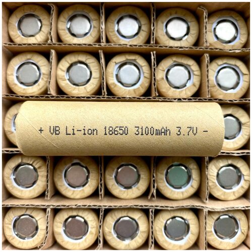 Высокотоковый (9.3A) Аккумулятор QStar Li-Ion 18650 3100МАч 3.7 В (комплект 25 шт)