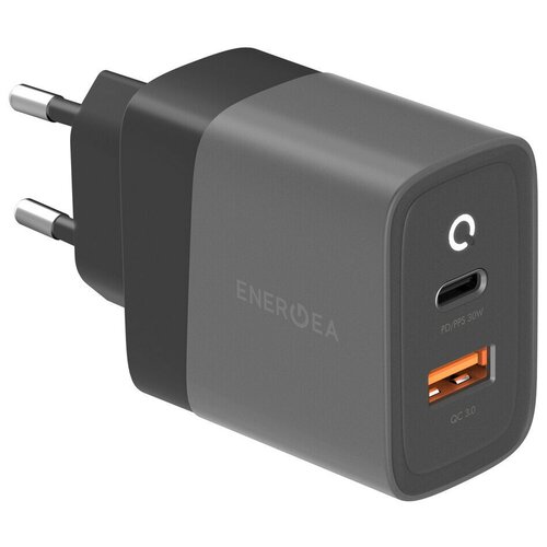 Сетевое зарядное устройство EnergEa AmpCharge PD30+ USB-C PD30W + USB-A QC3.0 18W
