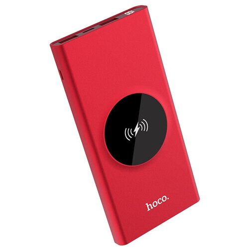 Внешний аккумулятор Hoco J37 Wisdom с функцией беспроводной зарядки (10000 мАч) красный