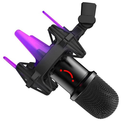 Динамический USB микрофон Fifine K651 с RGB подсветкой (в комплекте с шок-маунтом и микрофонной стойкой) черный