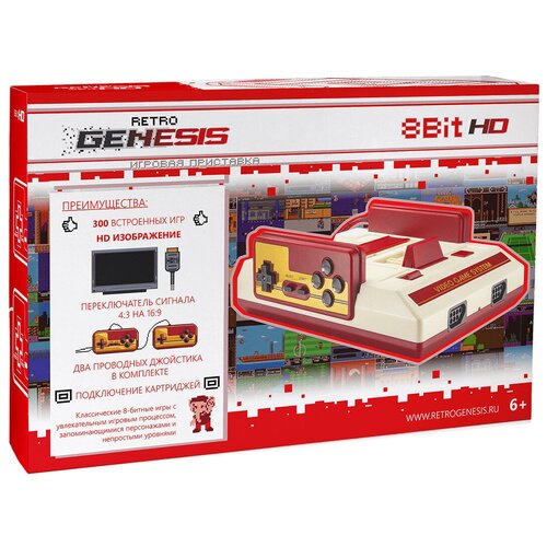 Консоли и аксессуары ретро Retro Genesis Игровая приставка Retro Genesis 8 Bit HD + 300 игр ConSkDn76