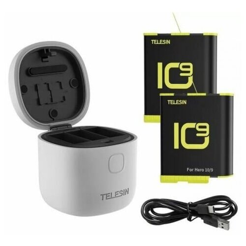 Зарядное устройство Telesin Allin Box + 2 аккумулятора для GoPro 9/10 Black