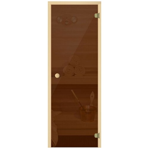 Дверь для бани АКМА Light Кноб 7х19 (бронза