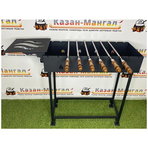 Мангал Grand Fire Premium 80 см (GFP-80) со столиком и шампурами (6 шт.)