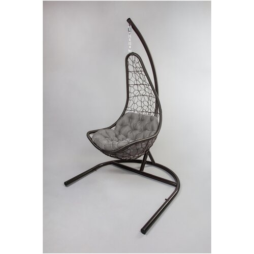 Кресло подвесное "сула" с опорой (цвет: коричневый/серый)