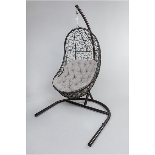 Кресло подвесное "палау" с опорой (цвет: коричневый/бежевый)