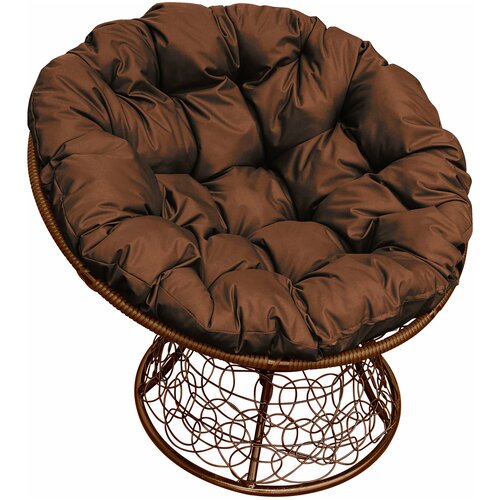 Садовое кресло «Папасан» ротанг коричневое/коричневая